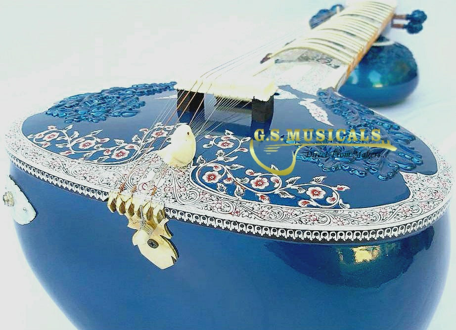 SITAR ROYAL BLUE PROFFESSIONAL WITH FIBERGLASS CASE GSM075
