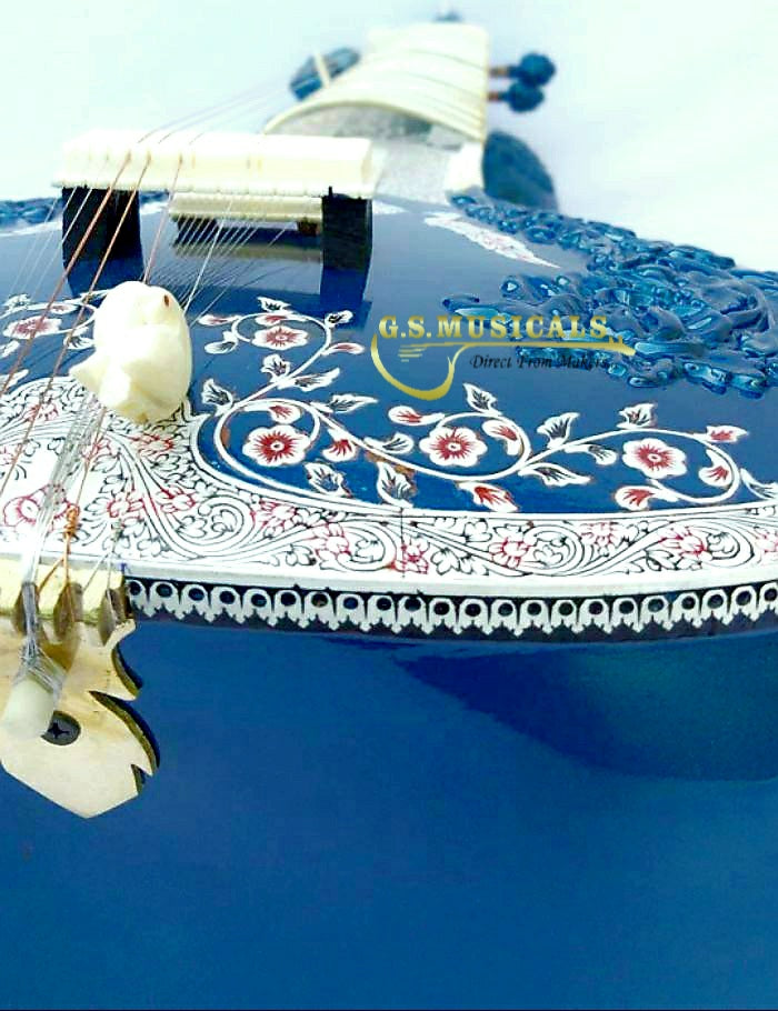 SITAR ROYAL BLUE PROFFESSIONAL WITH FIBERGLASS CASE GSM075