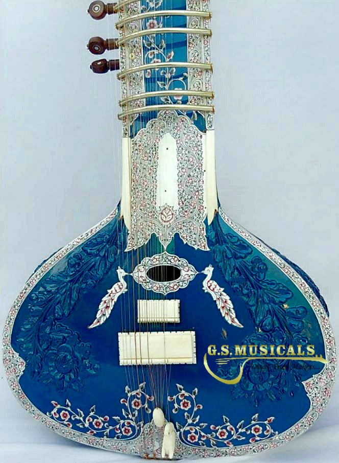 SITAR ROYAL BLUE PROFFESSIONAL WITH FIBERGLASS CASE GSM075