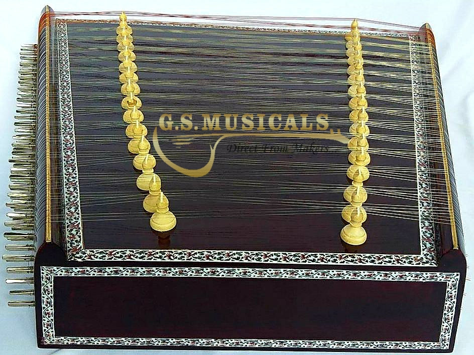 SANTOOR INDIAN HARP SANTUR MADE OF COMPLETE WOOD WITH FIBREGLASS CASE GSM080