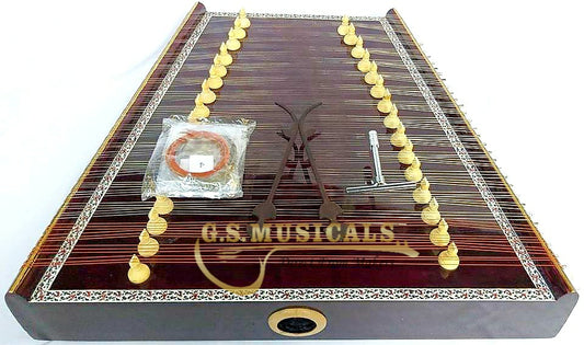 SANTOOR INDIAN HARP SANTUR MADE OF COMPLETE WOOD WITH FIBREGLASS CASE GSM080