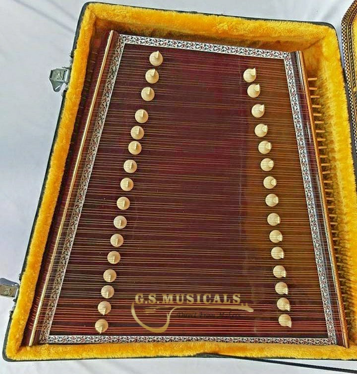 SANTOOR INDIAN HARP SANTUR MADE OF COMPLETE WOOD WITH FIBREGLASS CASE GSM080