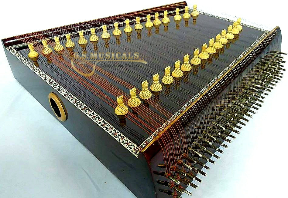 SANTOOR INDIAN HARP SANTUR MADE OF COMPLETE WOOD WITH FIBREGLASS CASE GSM080