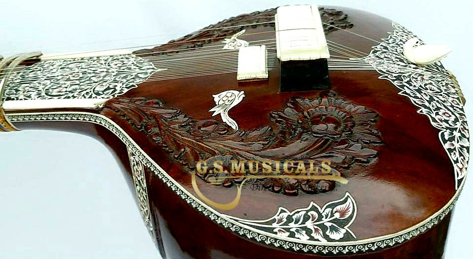SITAR FLOWER DESIGNE WITH FIBERGLASS CASE SITAR GSM082