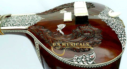 SITAR FLOWER DESIGNE WITH FIBERGLASS CASE SITAR GSM082