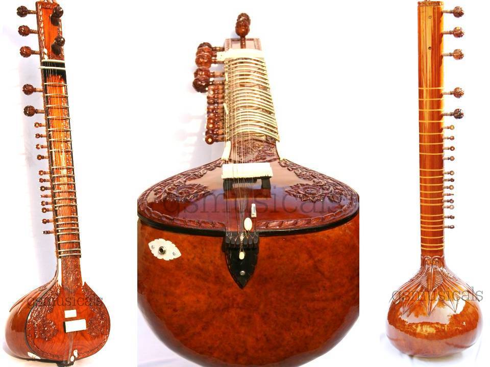 SITAR HEMRAJ HAND CARVED  Pt. RAVI SHANHKAR STYLE GSM006